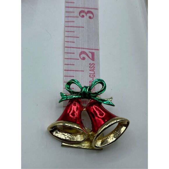 Charming enamel holiday bells vintage mid century brooch - Picture 4 of 6